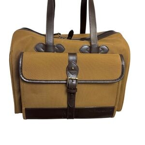Polo Ralph Lauren brown canvas and leather vintage duffle travel bag